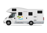 Motorhome Palm Tree Sun Laminated Vinyl Stickers Camper Van Caravan RV Decals 100cm
