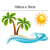 Motorhome Palm Tree Sun Laminated Vinyl Stickers Camper Van Caravan RV Decals 100cm