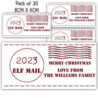 30 Personalised Christmas Sticker Xmas Tag Gift Parcel Present Stickers Santa