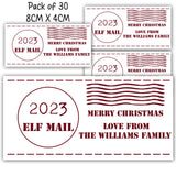 30 Personalised Christmas Sticker Xmas Tag Gift Parcel Present Stickers Santa