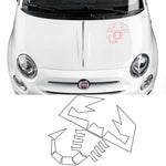 Fiat 500 Abarth Scorpion Car Bonnet Side Stripes Stickers decal graphic