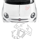 Fiat 500 Abarth Scorpion Car Bonnet Side Stripes Stickers decal graphic