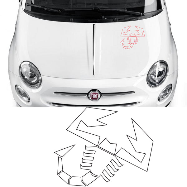 Fiat 500 Abarth Scorpion Car Bonnet Side Stripes Stickers decal graphic