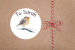 Personalised 25 Pretty Robin Christmas Gift Tags Present Stickers Labels Xmas