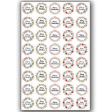40 Merry Christmas Stickers Labels Holly Wreath Happy Self Adhesive Circle Gift
