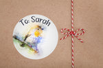 Personalised 25 Pretty Robin Christmas Gift Tags Present Stickers Labels Xmas