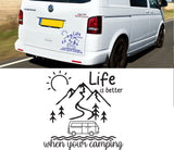 CamperVan Motorhome Camping Decal Sticker Life is Better Vinyl Bumper