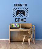 Born to Game Wall Art Sticker Decor Decal Gaming Gamer PS Xbox Controller Kids