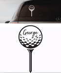 Custom Personalised Golf Ball Sticker Decal Label Car Window Clubs Colours Name