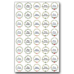 40 Merry Christmas Stickers Labels Holly Wreath Happy Self Adhesive Circle Gift