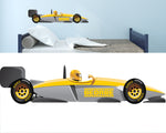 Personalised F1 Racing Car Bedroom Wall Sticker - Decal Race Graphic with Name