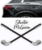 Custom Personalised Golf Club Bag Sticker Decal Label Car Window Colours Name