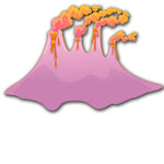 Childrens Room Volcano Wall Decal Sticker Lava Erupt Mountain Kids Mural Pink