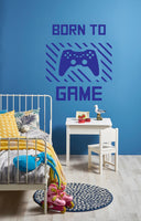 Born to Game Wall Art Sticker Decor Decal Gaming Gamer PS Xbox Controller Kids