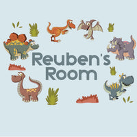Childrens Kids Bedroom Dinosaur Wall Art Stickers Custom Personalise Name Decal