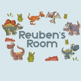 Childrens Kids Bedroom Dinosaur Wall Art Stickers Custom Personalise Name Decal