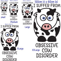 OCD Obsessive Cow Disorder Bedroom Kids Children Funny Wall Sticker Decal Decor