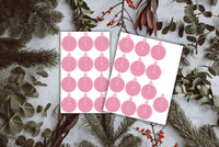 25 Christmas DIY Advent Calendar Number Blush Pink Bauble Stickers Labels Sticky