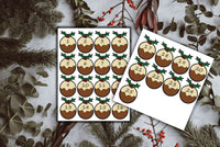 25 Christmas DIY Advent Calendar Number Holly Candy Cane Stickers Labels Holly