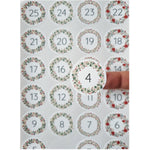 25 Christmas DIY Advent Calendar Number Holly Candy Cane Stickers Labels Holly