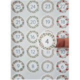 25 Christmas DIY Advent Calendar Number Holly Candy Cane Stickers Labels Holly