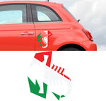 Fiat 500 Abarth Scorpion Car Bonnet Side Stripes Stickers decal graphic Italian Flag