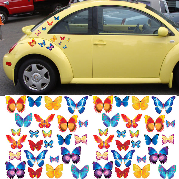 Butterflies Car Van Decal Sticker Set Butterfly Colourful Bright Camper