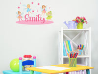 Personalised Custom Fairy Name Door Sticker Wall Decal Boy Bedroom Fairies