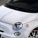 Fiat 500 Abarth Scorpion Car Bonnet Side Stripes Stickers decal graphic
