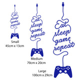 Eat Sleep Game Repeat Wall Art Sticker Decal Gaming Gamer PS Xbox Controller
