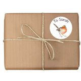 Personalised 25 Pretty Robin Christmas Gift Tags Present Stickers Labels Xmas