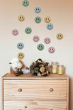 Smiley Faces Face Smile Wall Art Stickers Decor Decals Trendy Pastel Round Room