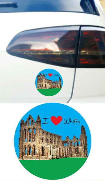 Whitby Abbey Bumper Sticker Car Funny Joke Novelty Vinyl Decal Gift Xmas I Love