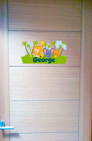 Personalised Custom Jungle Name Door Sticker Wall Decal Boy Bedroom