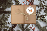 Personalised 25 Pretty Robin Christmas Gift Tags Present Stickers Labels Xmas