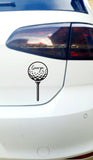 Custom Personalised Golf Ball Sticker Decal Label Car Window Clubs Colours Name