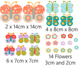 Butterflies Car Van Decal Sticker Set Butterfly Colourful Bright Camper Pink