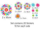 Motorhome Transporter Camper Van Flower Graphics Decals Stickers Festival Bright