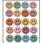 Smiley Faces Face Smile Wall Art Stickers Decor Decals Trendy Pastel Round Room