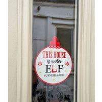 Window Sticker Elf Surveillance Door Christmas Present Santa Decal Glass Xmas