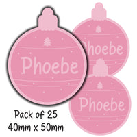 Personalised 25 Christmas Gift Tags Present Stickers Labels Blush Pink Sticky