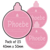 Personalised 25 Christmas Gift Tags Present Stickers Labels Blush Pink Sticky