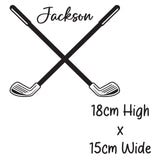 Custom Personalised Golf Club Bag Sticker Decal Label Car Window Colours Name