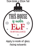 Window Sticker Elf Surveillance Door Christmas Present Santa Decal Glass Xmas