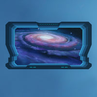 Spaceship Space Window 3D Wall Mural Wallpaper Wall Stickers Galaxy Stars Planets