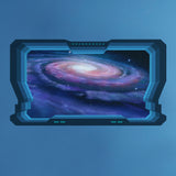 Spaceship Space Window 3D Wall Mural Wallpaper Wall Stickers Galaxy Stars Planets