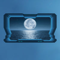 Spaceship Space Window 3D Wall Mural Wallpaper Wall Stickers Galaxy Stars Planets