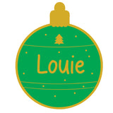 Personalised 25 Bauble Christmas Gift Tags Present Stickers Labels Santa Green