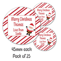 Pack of 25 Personalised Christmas Gift Stickers Present Labels Tags Santa