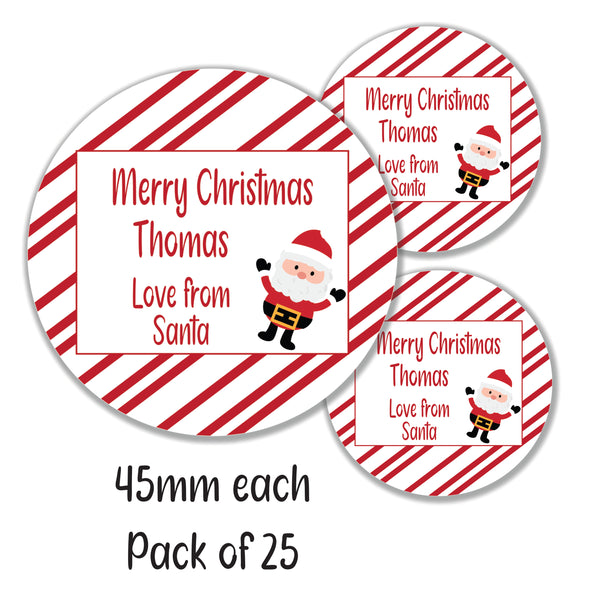 Pack of 25 Personalised Christmas Gift Stickers Present Labels Tags Santa
